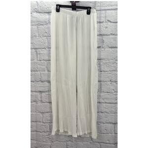PRETTYLITTLETHING  Chiffon Wide Leg Pants White Size 10